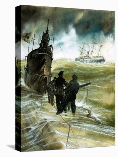 WW1 U-Boat-Neville Dear-Stretched Canvas