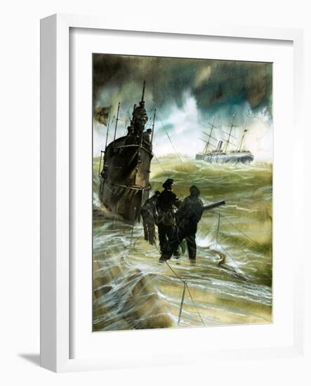 WW1 U-Boat-Neville Dear-Framed Giclee Print