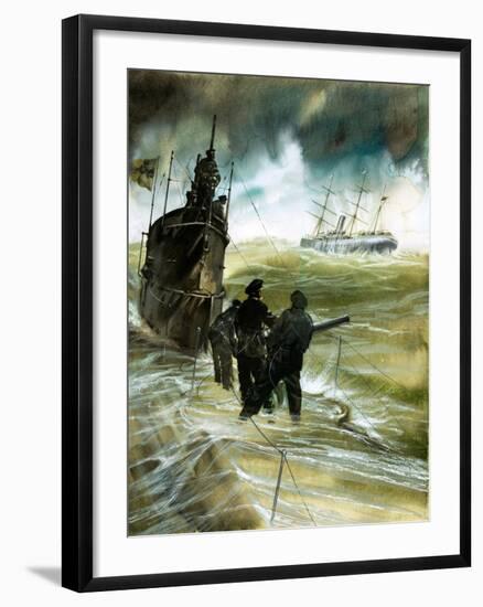WW1 U-Boat-Neville Dear-Framed Giclee Print