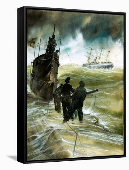 WW1 U-Boat-Neville Dear-Framed Stretched Canvas