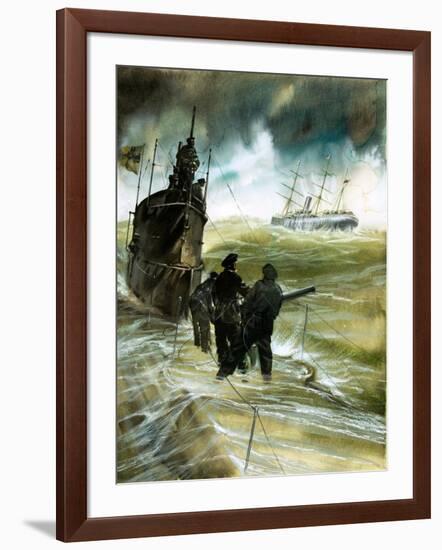 WW1 U-Boat-Neville Dear-Framed Giclee Print