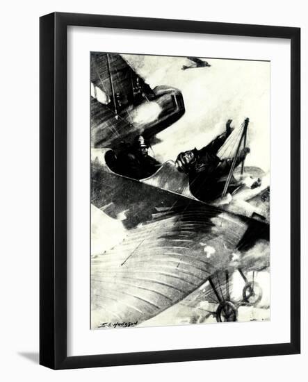 WW1 - Von Falkenhayn Killed in Air Duel, 1915-E. Hudgson-Framed Art Print