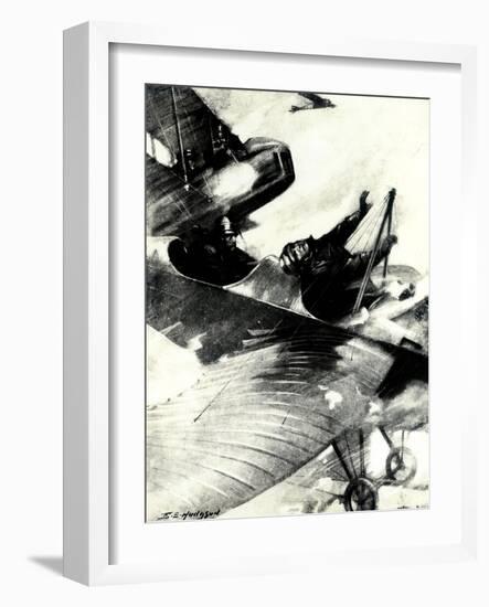 WW1 - Von Falkenhayn Killed in Air Duel, 1915-E. Hudgson-Framed Art Print