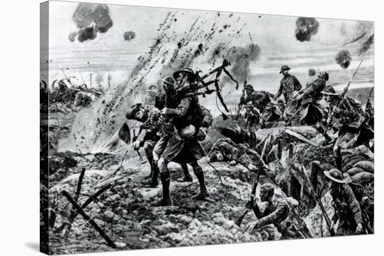 WW1 - Western Front - Highlanders at Longueval, France, 1916-null-Stretched Canvas