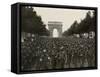 WW2 American Soldiers Marching During the Liberation of Paris, Aug. 26, 1944-null-Framed Stretched Canvas