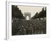 WW2 American Soldiers Marching During the Liberation of Paris, Aug. 26, 1944-null-Framed Photo