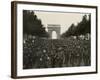 WW2 American Soldiers Marching During the Liberation of Paris, Aug. 26, 1944-null-Framed Photo