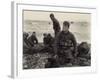 WW2 American Soldiers on Omaha Beach Recovering the Dead after the D-Day, 1944-null-Framed Photo