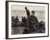 WW2 American Soldiers on Omaha Beach Recovering the Dead after the D-Day, 1944-null-Framed Photo