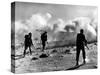 WW2 British Soldiers on Libyan Frontier 1941 Advancing Through a Smoke Screen-null-Stretched Canvas