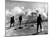 WW2 British Soldiers on Libyan Frontier 1941 Advancing Through a Smoke Screen-null-Mounted Photographic Print