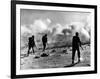 WW2 British Soldiers on Libyan Frontier 1941 Advancing Through a Smoke Screen-null-Framed Photographic Print