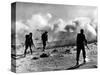 WW2 British Soldiers on Libyan Frontier 1941 Advancing Through a Smoke Screen-null-Stretched Canvas