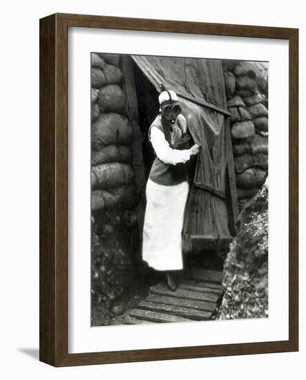 WWI, AEF Army Nurse Wearing Gas Mask-Science Source-Framed Giclee Print