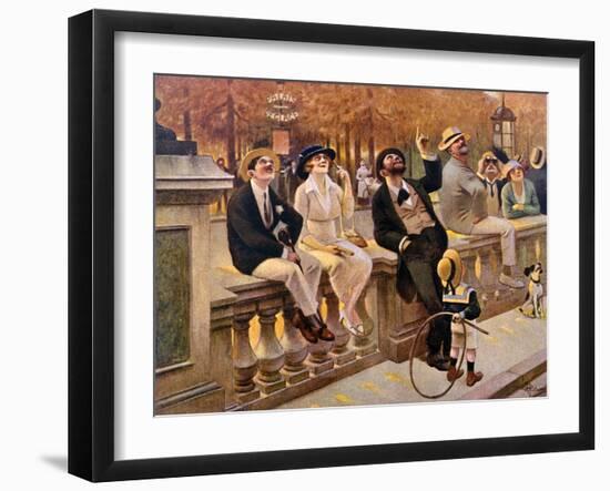 WWI, Air Raid on Paris-null-Framed Art Print