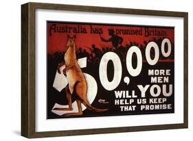 Wwi Australian Recruiting Poster, 1914-18-null-Framed Giclee Print
