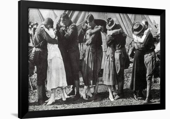 WWI, Doughboys Kiss Sweethearts Goodbye-Science Source-Framed Giclee Print