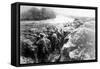 WWI, German Trench on the Aisne-Science Source-Framed Stretched Canvas