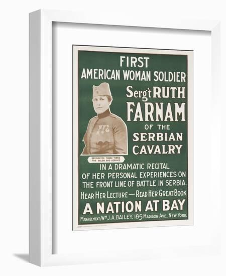Wwi Poster for Lecture-Ruth Farnam-Framed Giclee Print