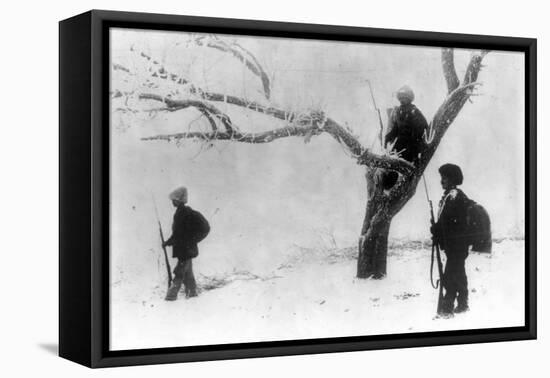 WWI, Serbian Sentinels On Guard Duty-Science Source-Framed Stretched Canvas