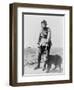 WWI Sergeant and Dog Wearing Gas Masks Photograph-Lantern Press-Framed Art Print