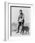 WWI Sergeant and Dog Wearing Gas Masks Photograph-Lantern Press-Framed Art Print