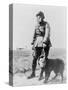 WWI Sergeant and Dog Wearing Gas Masks Photograph-Lantern Press-Stretched Canvas