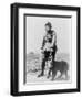 WWI Sergeant and Dog Wearing Gas Masks Photograph-Lantern Press-Framed Premium Giclee Print