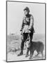 WWI Sergeant and Dog Wearing Gas Masks Photograph-Lantern Press-Mounted Premium Giclee Print