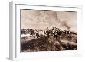 WWI, Uhlans Attack Convoy-null-Framed Art Print