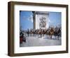 WWI Victory Parade Passing Through the Arc De Triomphe Led by French Marshals Joffre and Foch-Francois Flameng-Framed Premium Giclee Print