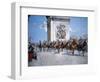 WWI Victory Parade Passing Through the Arc De Triomphe Led by French Marshals Joffre and Foch-Francois Flameng-Framed Premium Giclee Print