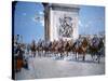 WWI Victory Parade Passing Through the Arc De Triomphe Led by French Marshals Joffre and Foch-Francois Flameng-Stretched Canvas