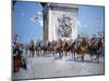 WWI Victory Parade Passing Through the Arc De Triomphe Led by French Marshals Joffre and Foch-Francois Flameng-Mounted Giclee Print