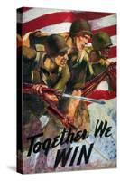 WWII: Biracial Unity Poster-null-Stretched Canvas
