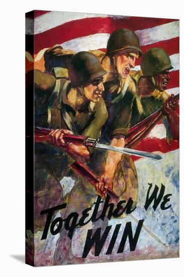 WWII: Biracial Unity Poster-null-Stretched Canvas