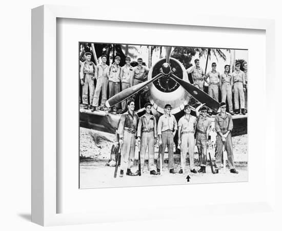 WWII Boyington and Black Sheep Crew 1944-null-Framed Photographic Print