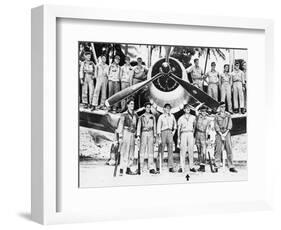 WWII Boyington and Black Sheep Crew 1944-null-Framed Photographic Print