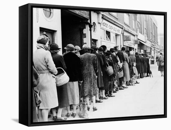 WWII Butcher Shop Line-null-Framed Stretched Canvas