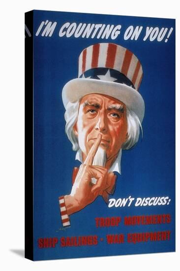 WWII: Careless Talk Poster-null-Stretched Canvas