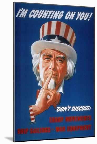 WWII: Careless Talk Poster-null-Mounted Giclee Print