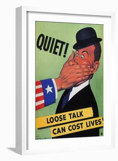 WWII: Careless Talk Poster-null-Framed Giclee Print