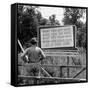 WWII Era Billboard at Oak Ridge Facility Warn Workers to Keep silent of anything seen or Heard here-Ed Clark-Framed Stretched Canvas