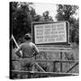 WWII Era Billboard at Oak Ridge Facility Warn Workers to Keep silent of anything seen or Heard here-Ed Clark-Stretched Canvas