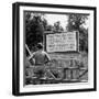 WWII Era Billboard at Oak Ridge Facility Warn Workers to Keep silent of anything seen or Heard here-Ed Clark-Framed Premium Photographic Print