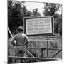 WWII Era Billboard at Oak Ridge Facility Warn Workers to Keep silent of anything seen or Heard here-Ed Clark-Mounted Premium Photographic Print