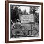 WWII Era Billboard at Oak Ridge Facility Warn Workers to Keep silent of anything seen or Heard here-Ed Clark-Framed Photographic Print