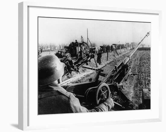 WWII German Anti Aircraft Crew-null-Framed Photographic Print