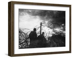 WWII German Soldier Frontline-null-Framed Premium Photographic Print