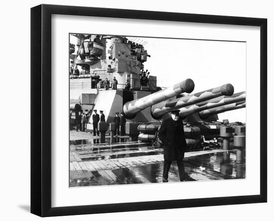 WWII Hms Wales Churchill-null-Framed Premium Photographic Print